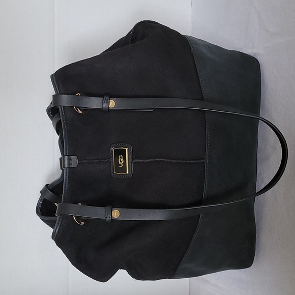 UGG Handbags - UGG black leather and suede shoulder handbag